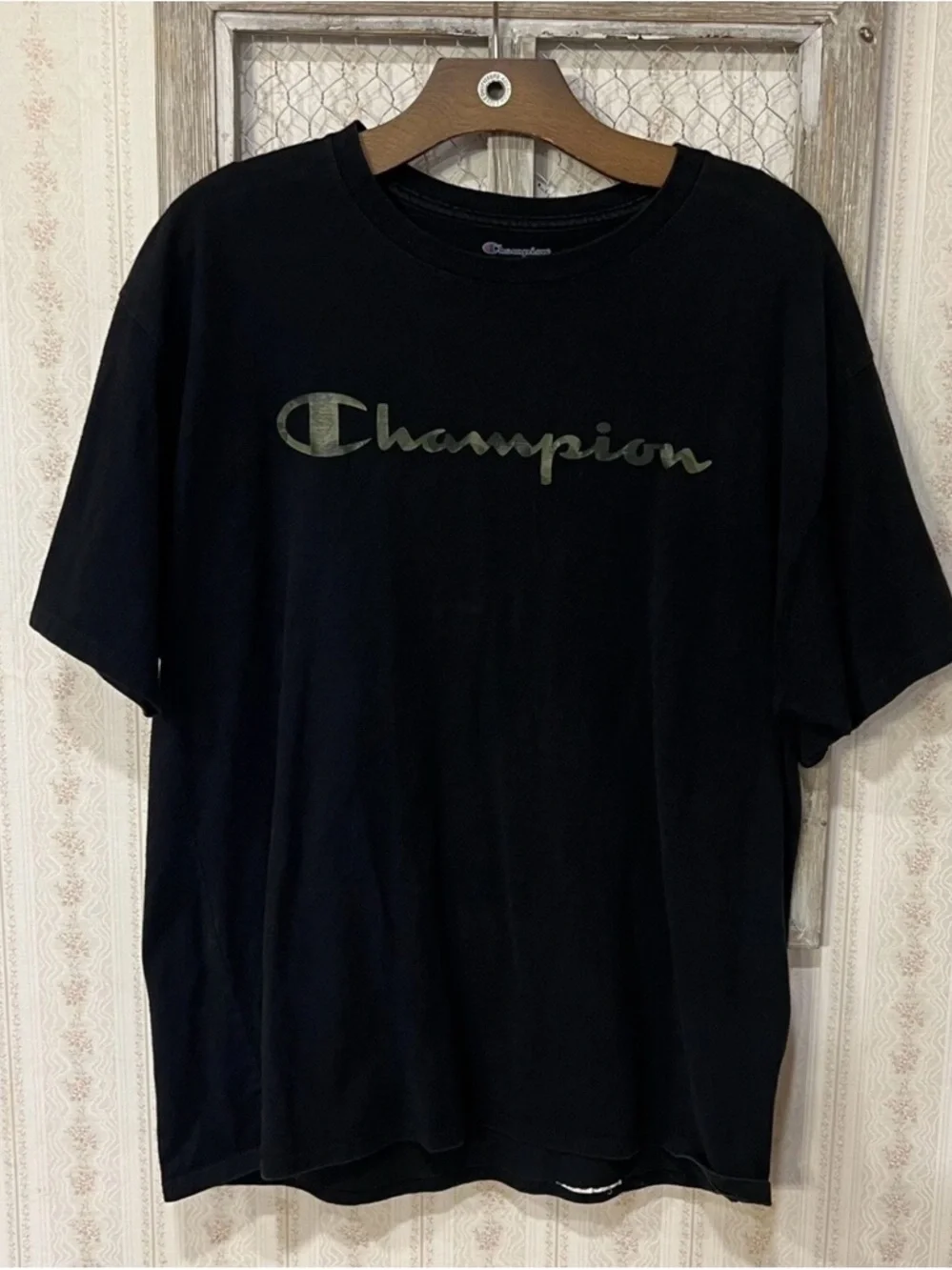 Champion Black Logo Tee - Men's Casual Shirt - Picture 1 of 4